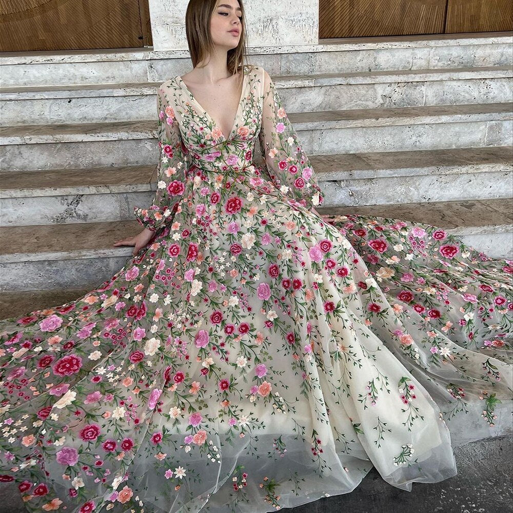 Floral formal gown online