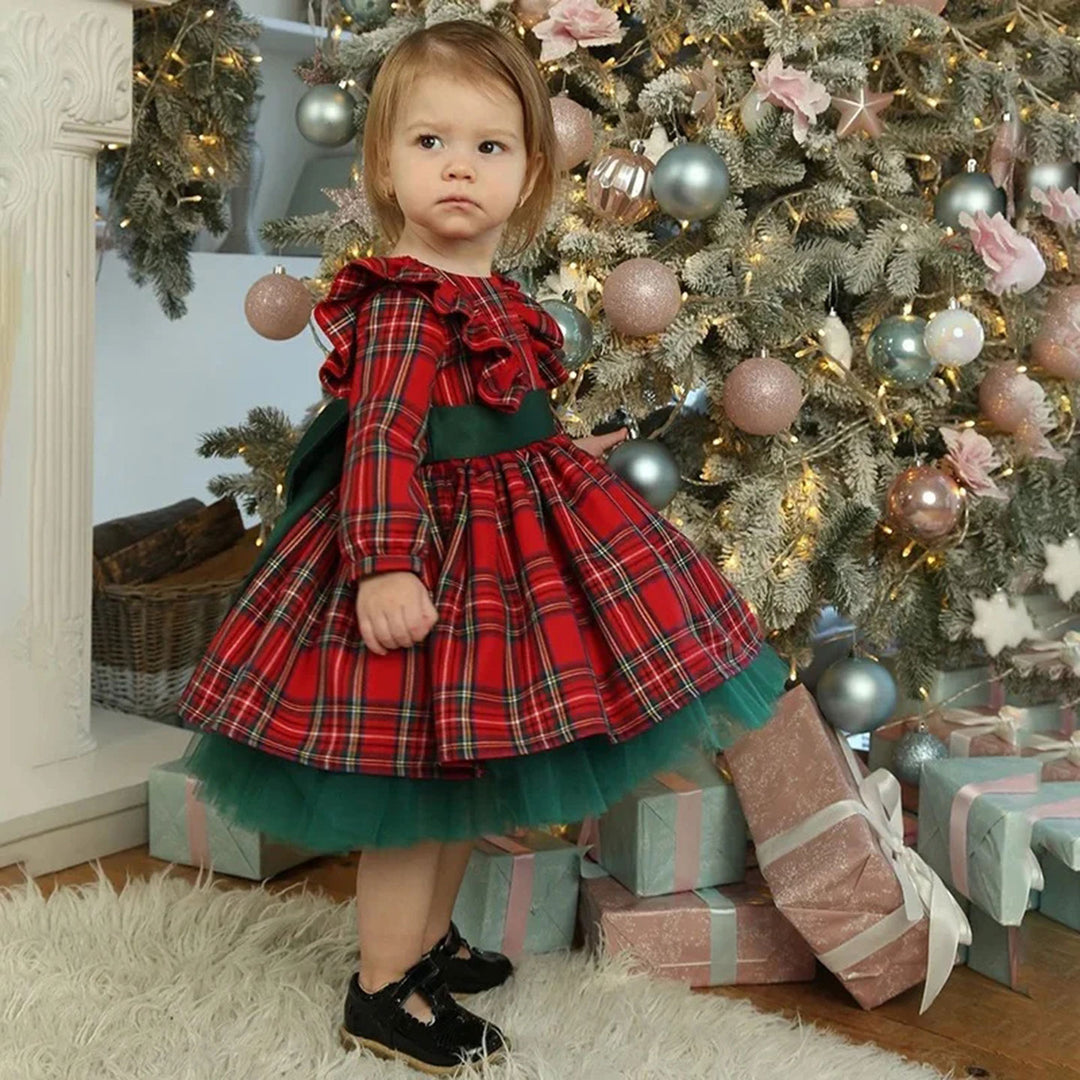 DreamyVow Red Long Sleeve Christmas Girl Dress Birthday Ball Gown J278