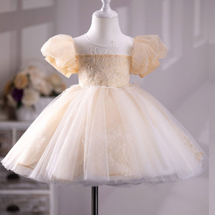 DreamyVow Champagne Girl Dress for Kids Wedding Birthday Party J233