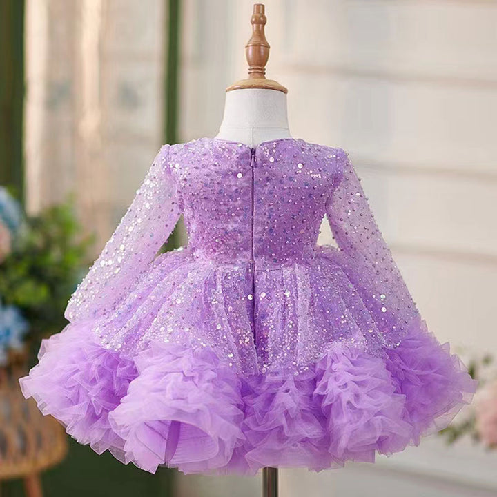 DreamyVow Luxury Girl Dress Sequined for Baby Kids Birthday Wedding Party J152