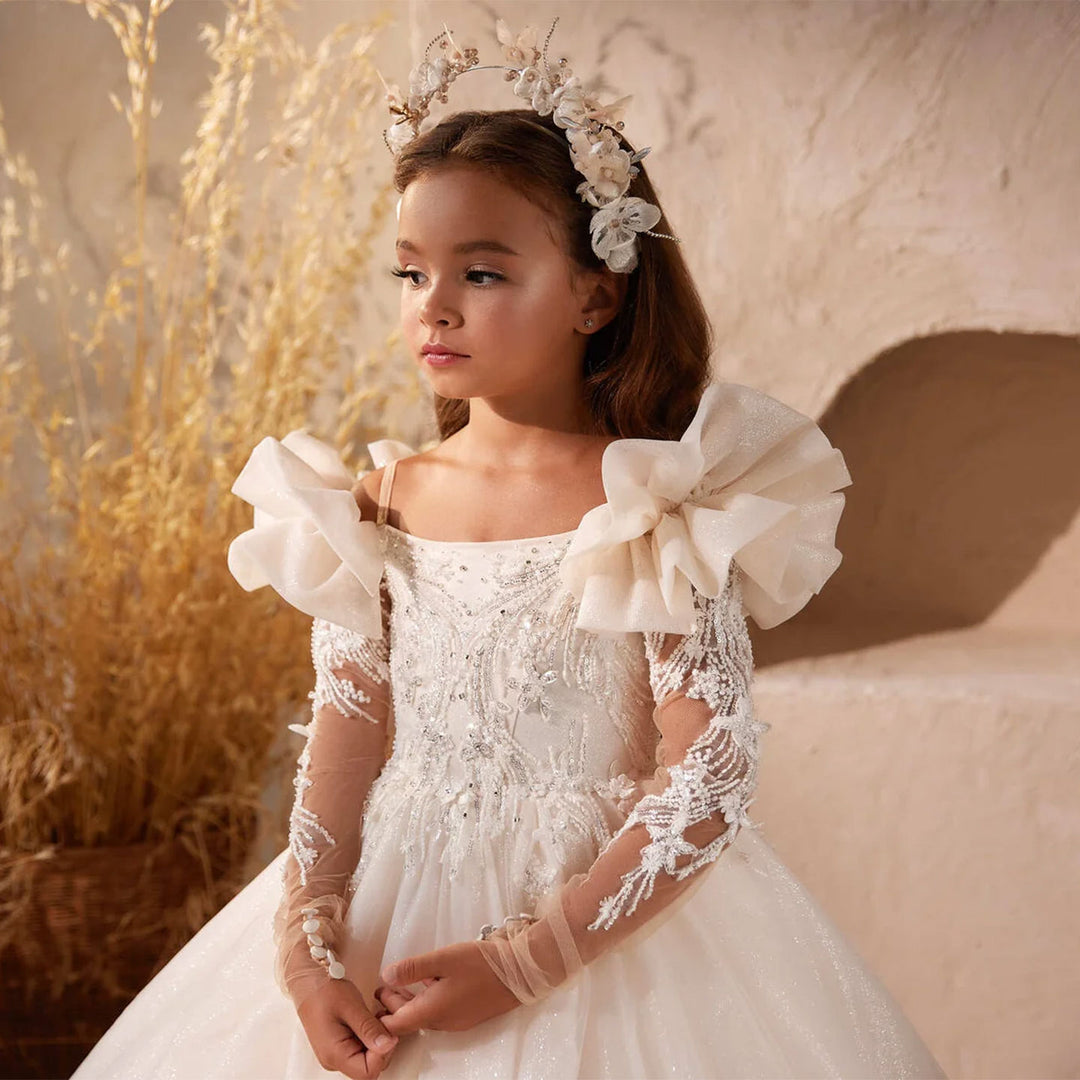 DreamyVow Luxury White Flower Girl Dress for Party J270