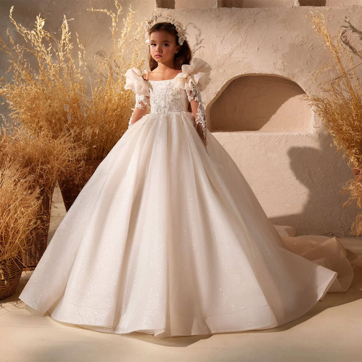 DreamyVow Luxury White Flower Girl Dress for Party J270