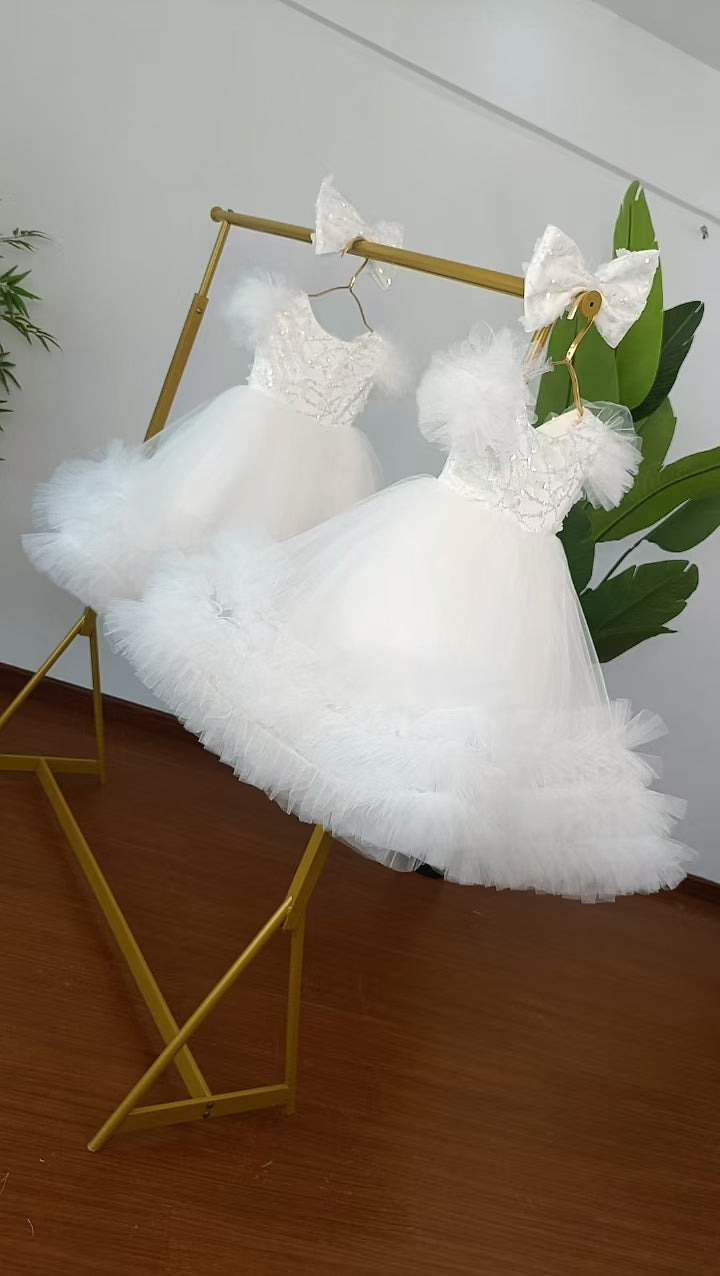 DreamyVow Elegant Flower Girl Dress Gold Kids for Birthday Wedding Party J069