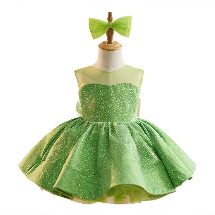 DreamyVow Green Knee Length Baby 1st Birthday Girl Dress J303