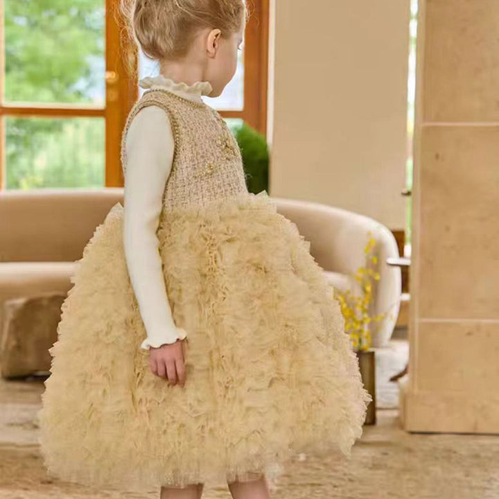 DreamyVow Champagne Child Long Sleeve Party Girl Dress J325