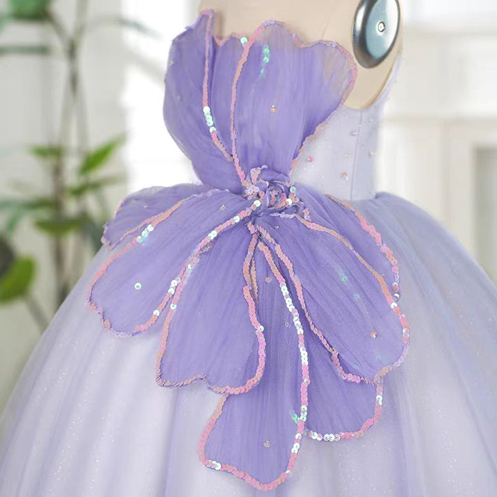 DreamyVow Lilac Girl Dress Sequined Kids Pageant Girl Dress J331