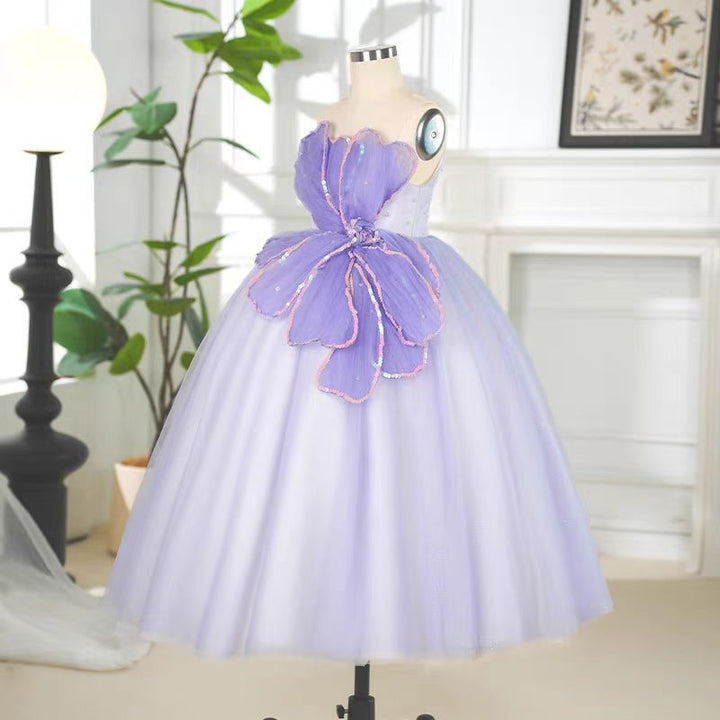 DreamyVow Lilac Girl Dress Sequined Kids Pageant Girl Dress J331