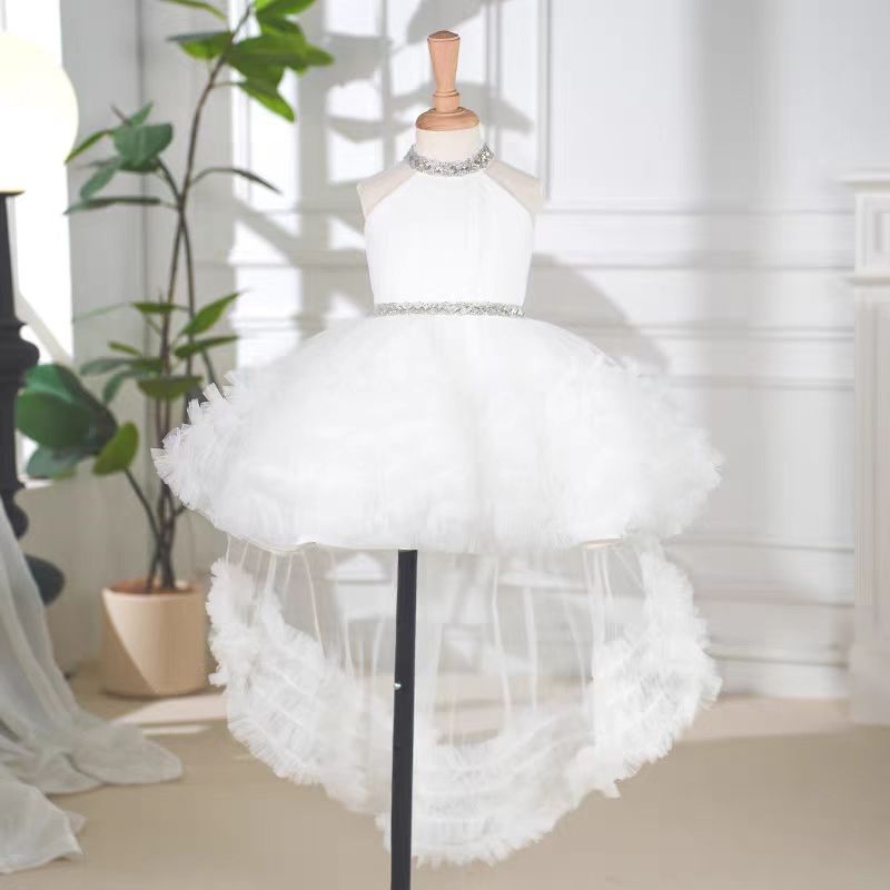 DreamyVow White Tulle Girl Birthday Holiday Dress J342