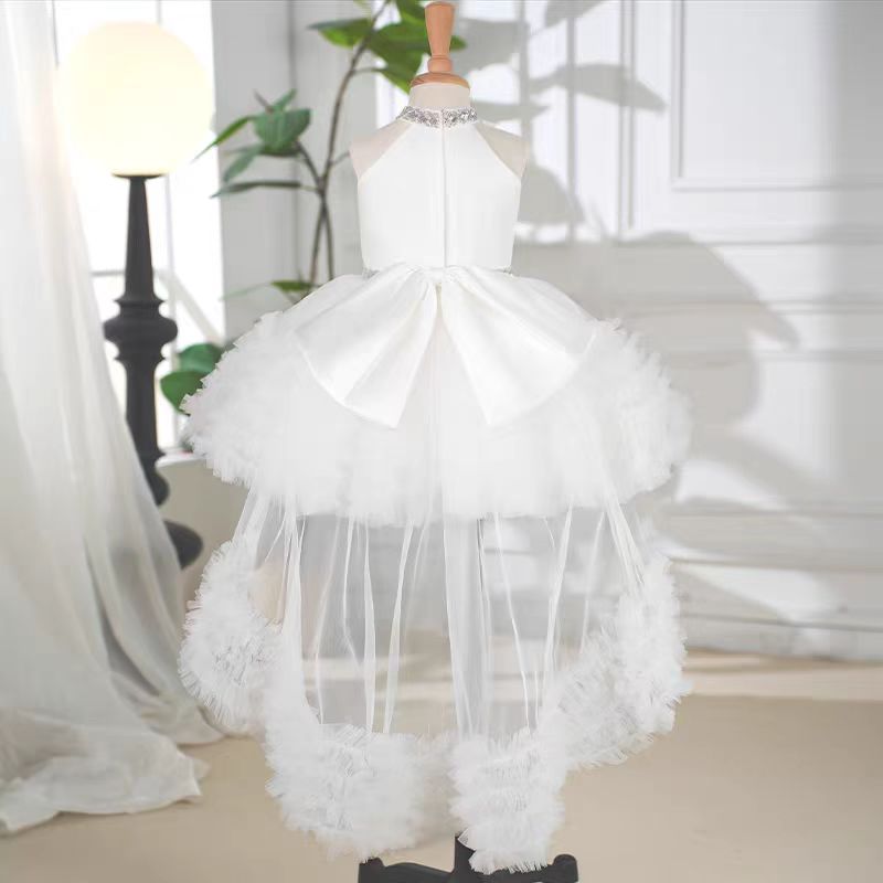 DreamyVow White Tulle Girl Birthday Holiday Dress J342