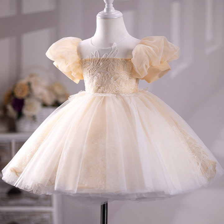 DreamyVow Champagne Girl Dress for Kids Wedding Birthday Party J233