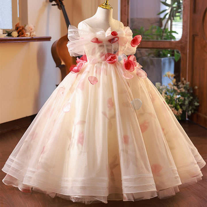 DreamyVow Luxury Floral Girl Dress Handmade Flowers Princess Ball Gown J121