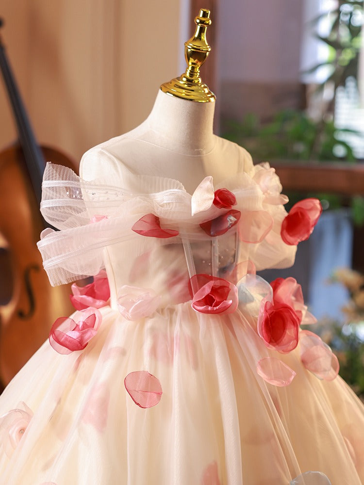 DreamyVow Luxury Floral Girl Dress Handmade Flowers Princess Ball Gown J121