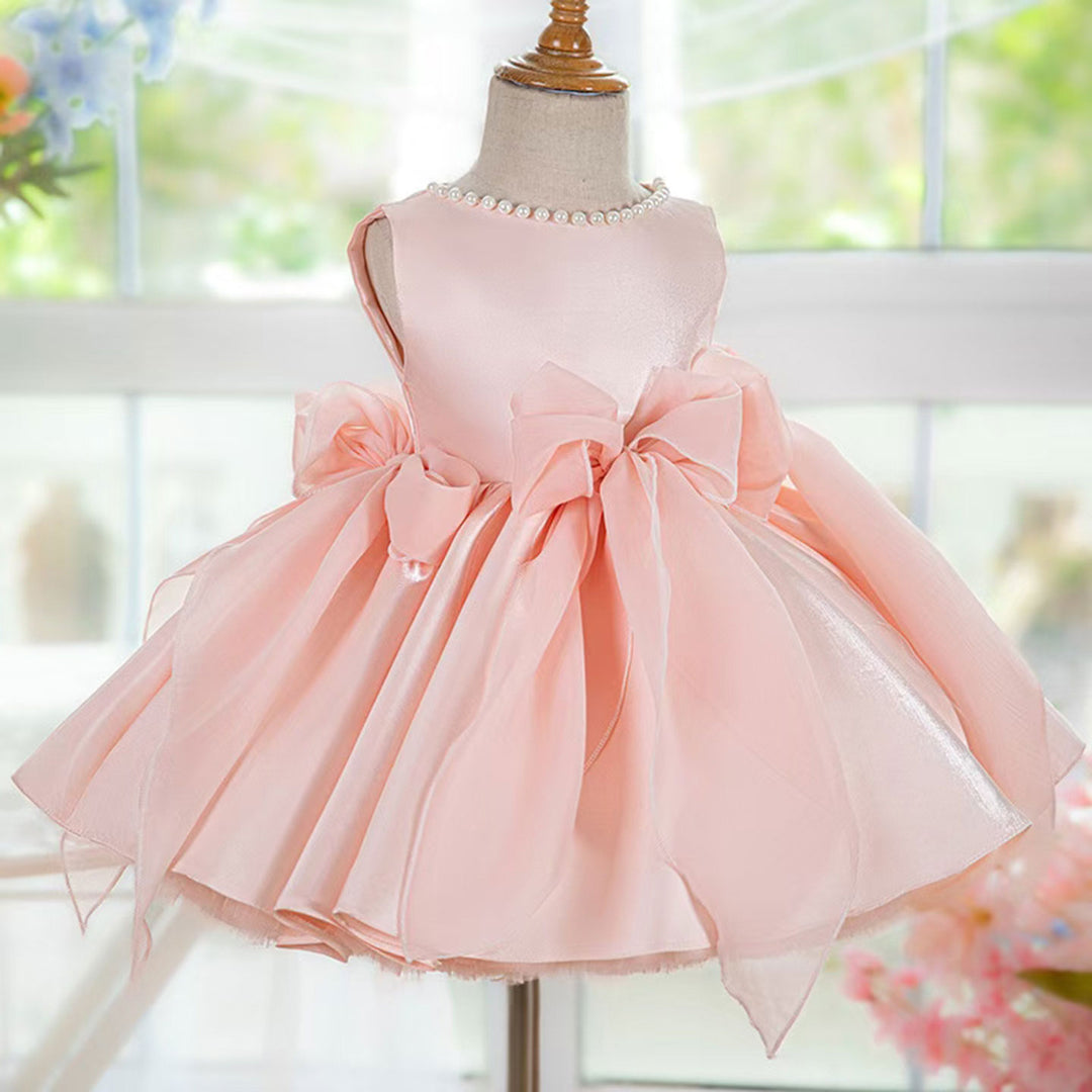 DreamyVow Sleeveless Pink Baby Pearls Princess Girl Dress J208