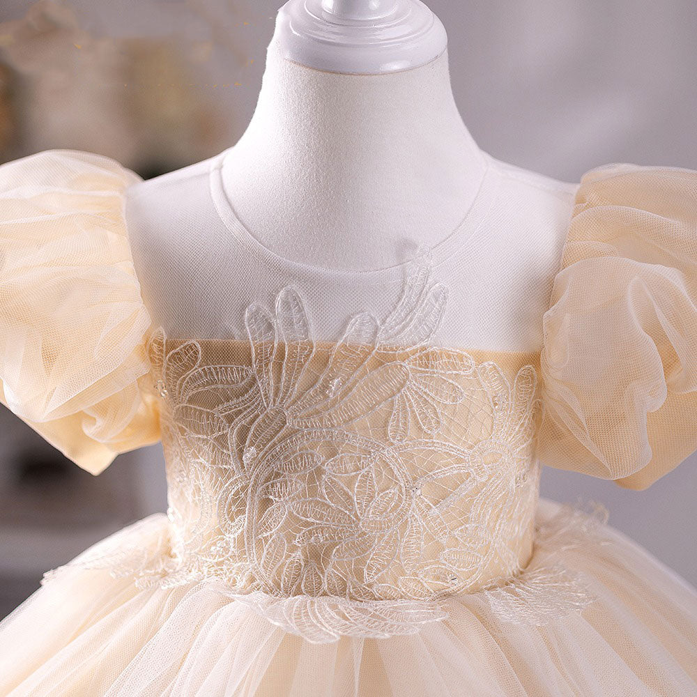 DreamyVow Champagne Girl Dress for Kids Wedding Birthday Party J233