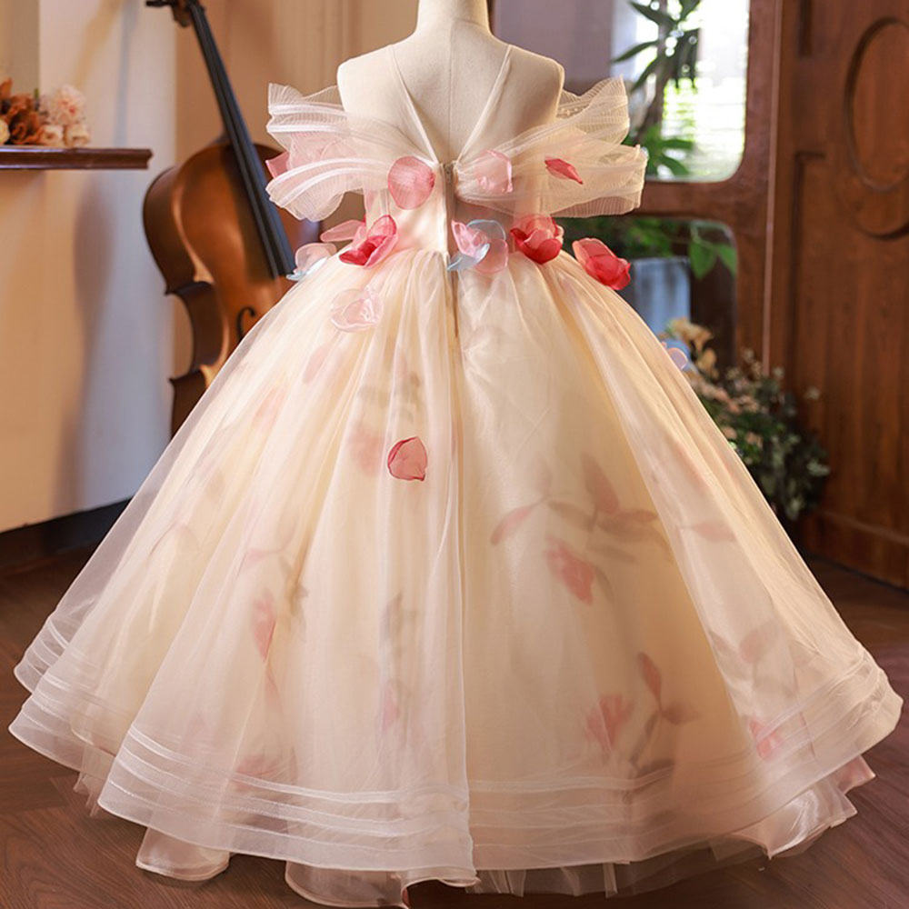 DreamyVow Luxury Floral Girl Dress Handmade Flowers Princess Ball Gown J121