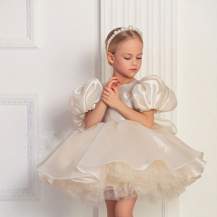 DreamyVow Girl Dress Puffy Sleeve for Kids Princess Birthday Wedding Party J373