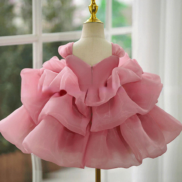 DreamyVow White Baby Girl Dress Pink for Birthday First Communion Party J317