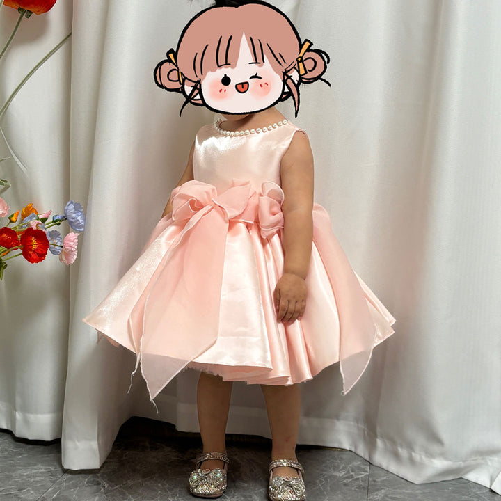 DreamyVow Sleeveless Pink Baby Pearls Princess Girl Dress J208