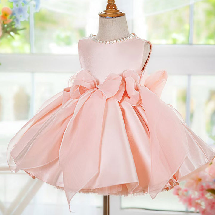 DreamyVow Sleeveless Pink Baby Pearls Princess Girl Dress J208