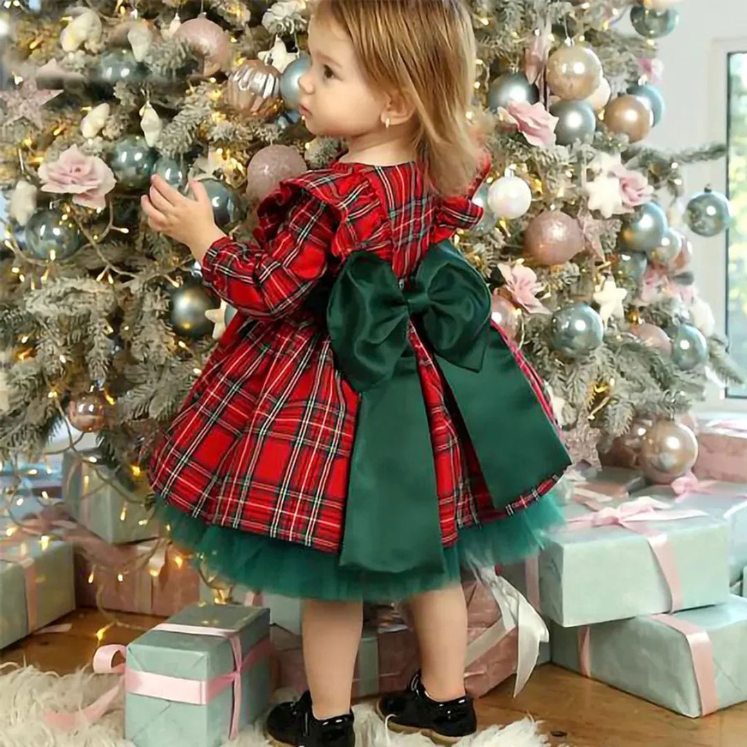 DreamyVow Red Long Sleeve Christmas Girl Dress Birthday Ball Gown J278