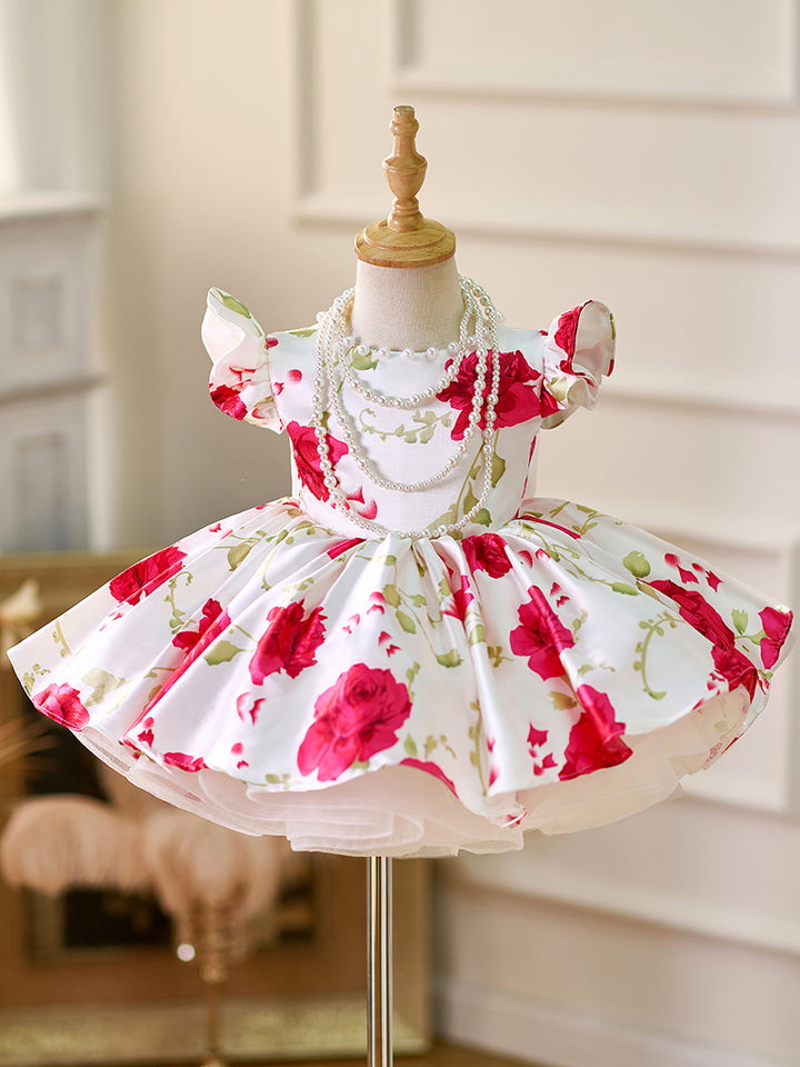 DreamyVow Red Baby Puffy Sleeve Knee Length Baby Girl Dress J051