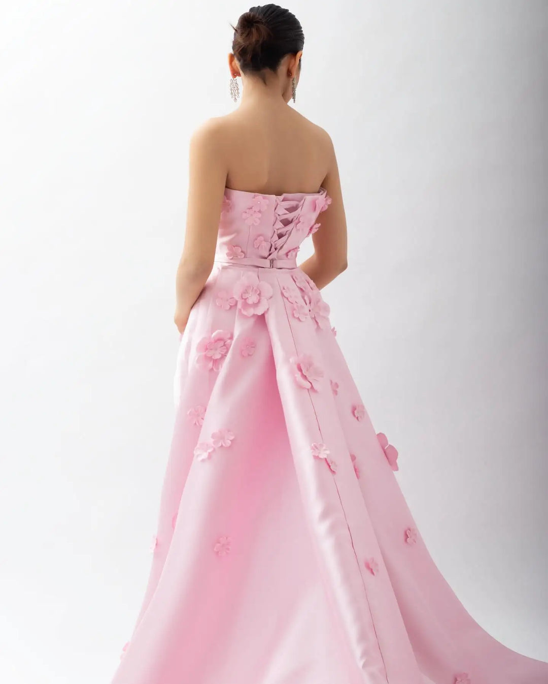 Dreamy Vow Pink 3D Flowers Mermaid Evening Dress with Detachable Overskirt SF274