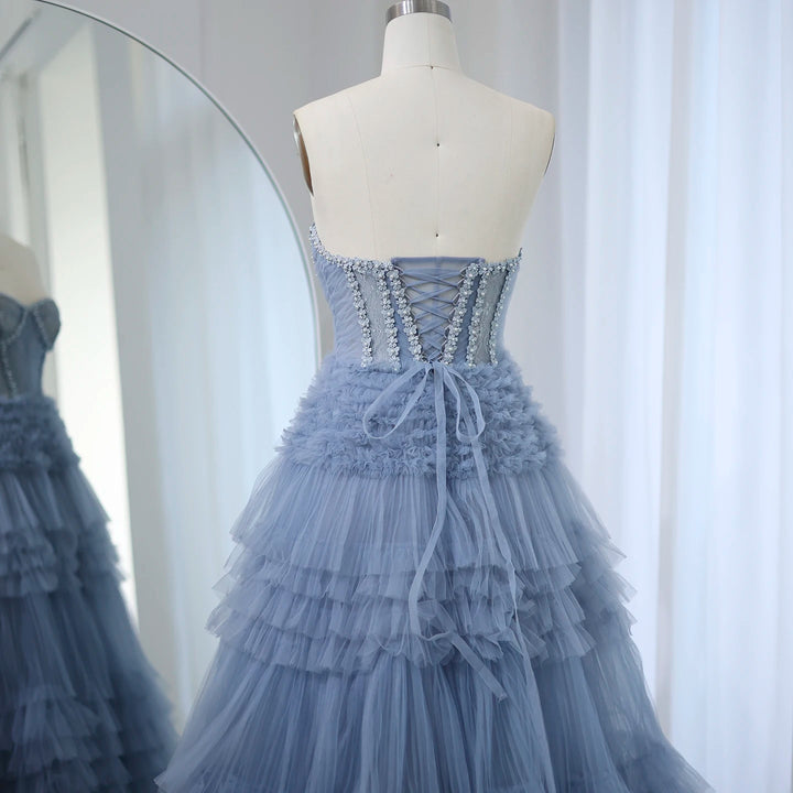 Dreamy Vow Elegant Sweetheart Ball Gown Blue Evening Dresses for Women Wedding Party Luxury Dubai Formal Prom Dress SF088