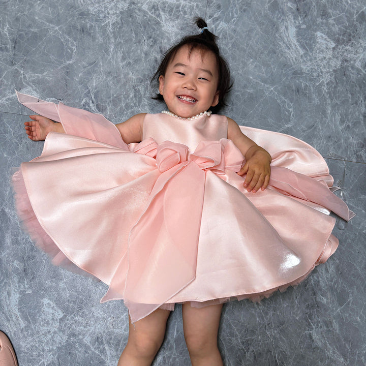 DreamyVow Sleeveless Pink Baby Pearls Princess Girl Dress J208