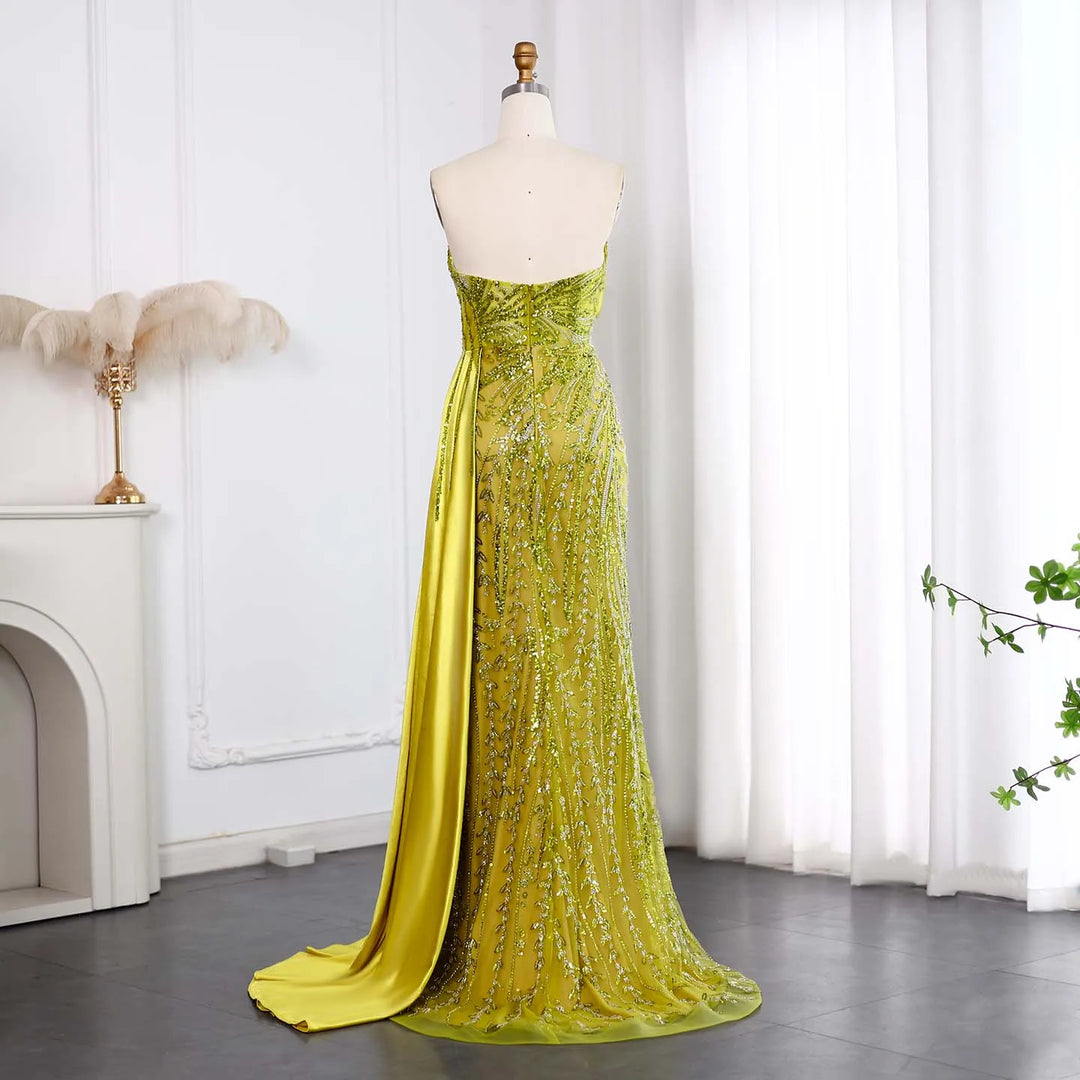 Dreamy Vow Elegant Strapless Lime Luxury Evening Dress SS024