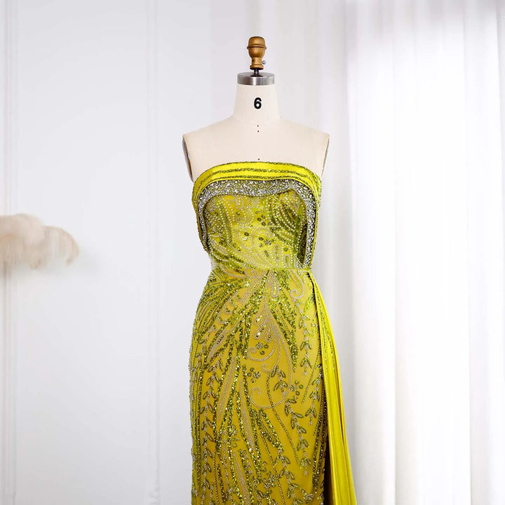 Dreamy Vow Elegant Strapless Lime Luxury Evening Dress SS024