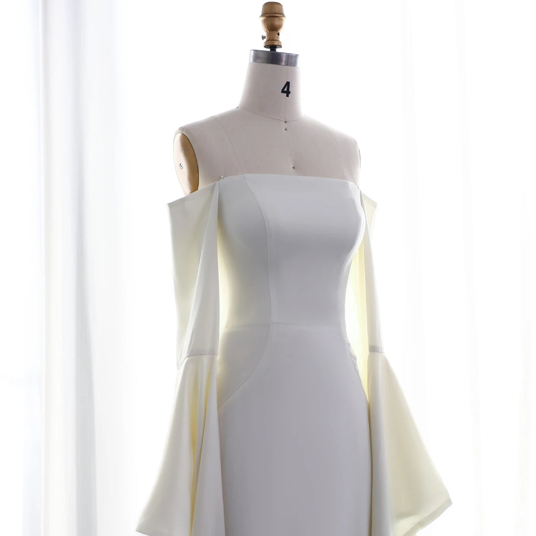 Dreamy Vow Elegant White Off shoulder Evening Dress SF050