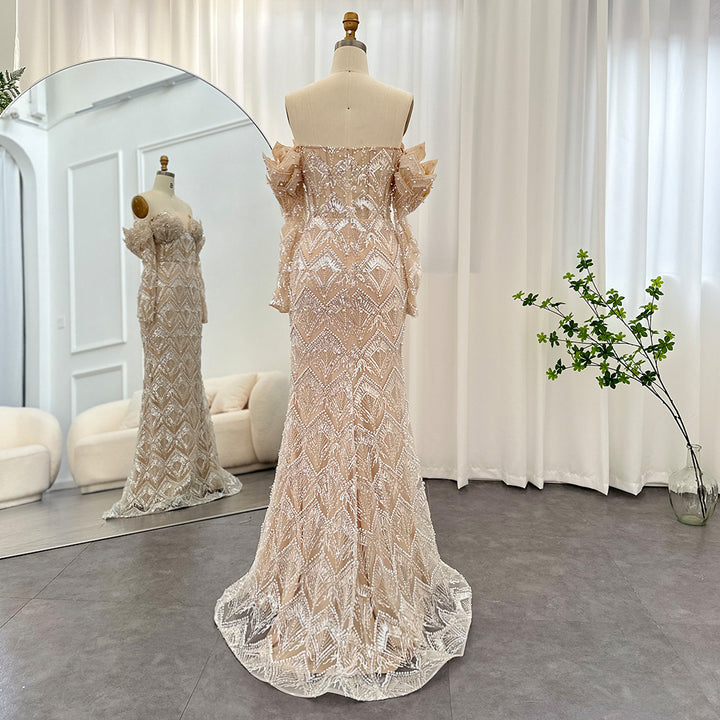 DreamyVow Luxury Dubai Mermaid Off Shoulder Evening Dresses for Women Wedding Party 2023 Elegant Long Prom Formal Gowns 371