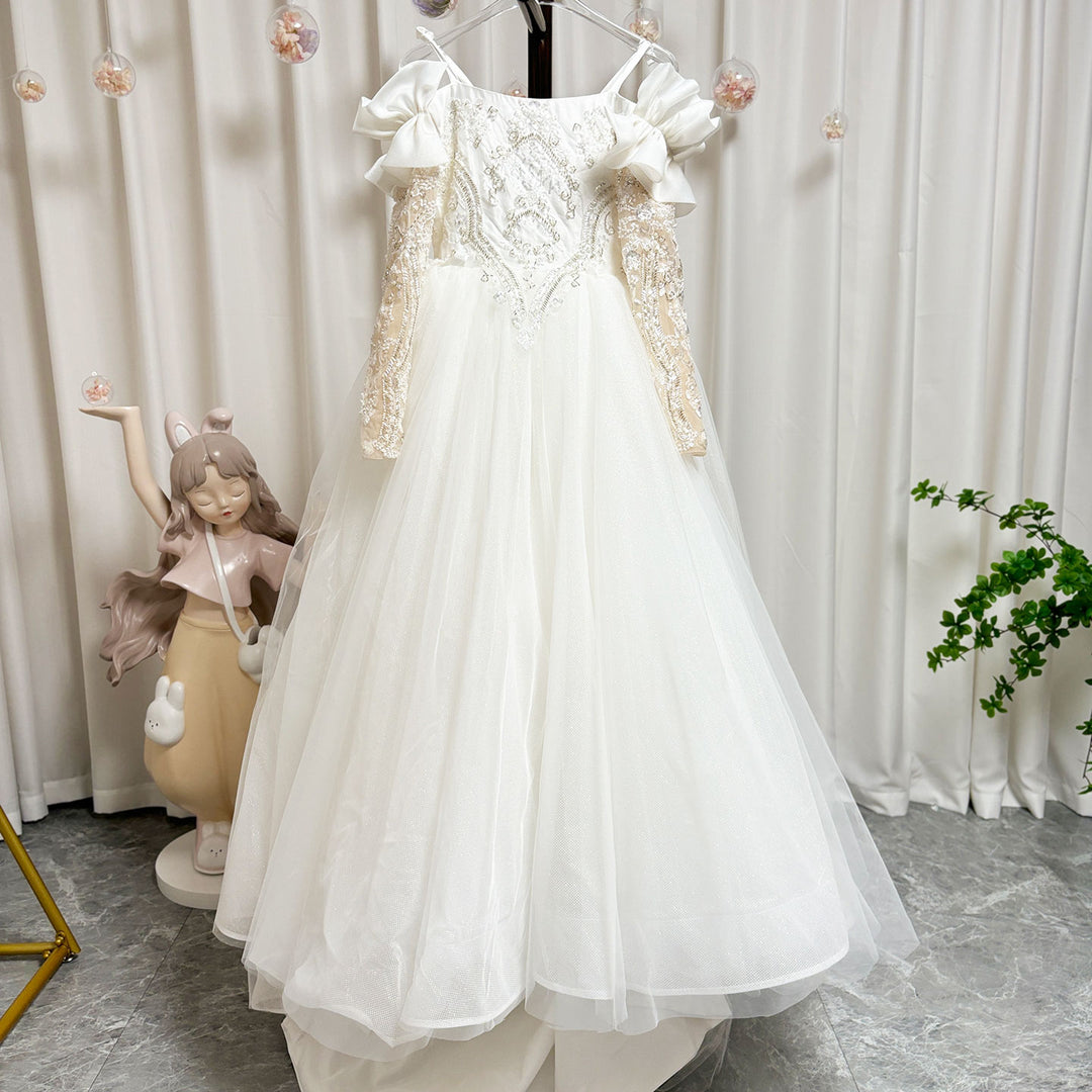 DreamyVow Luxury White Flower Girl Dress for Party J270