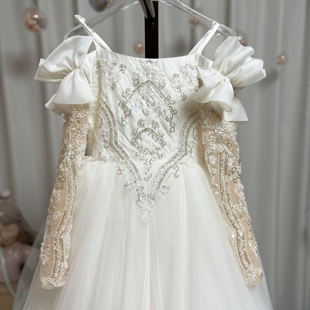 DreamyVow Luxury White Flower Girl Dress for Party J270