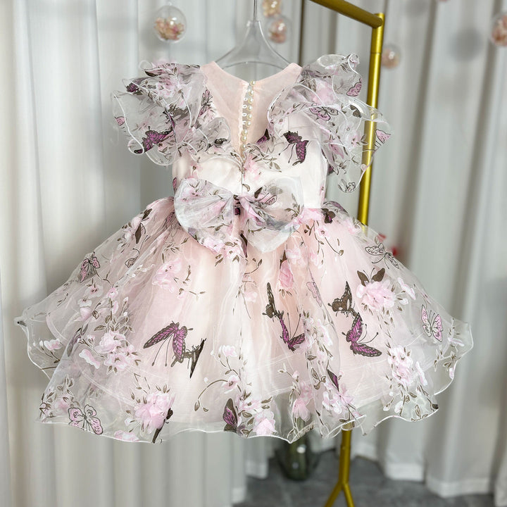 DreamyVow Elegant Pink Colorful 1st Birthday Girl Dress J218