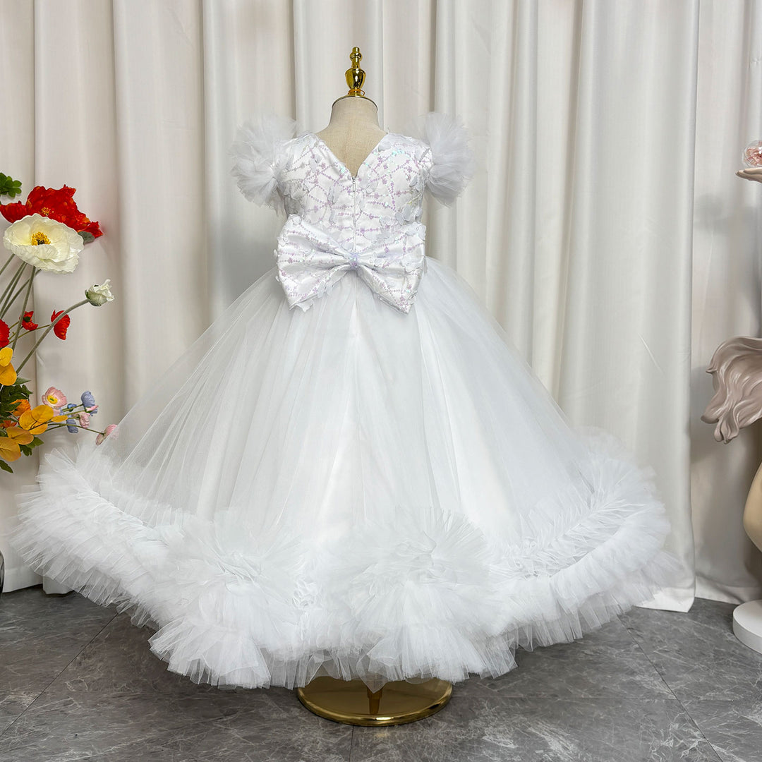 DreamyVow Elegant Flower Girl Dress Gold Kids for Birthday Wedding Party J069