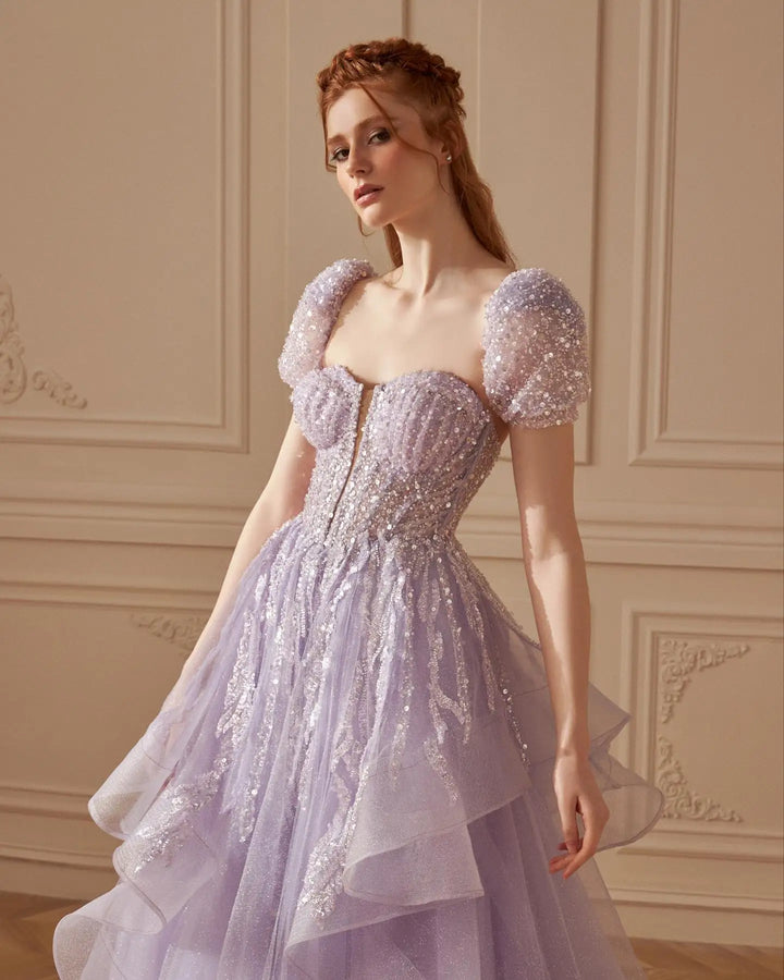 Dreamy Vow Elegant Lilac Saudi Arabia Evening Dress for Wedding 2024 Luxury Dubai Long Women Engagement Party Prom Gowns SS452