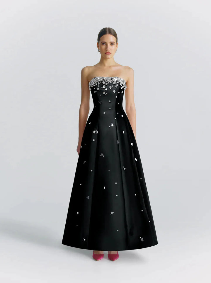Dreamy Vow Luxury Dubai Black Beaded Evening Dress for Women 2024 Elegant Pink Arabic Wedding Birthday Party Formal Gowns SF133