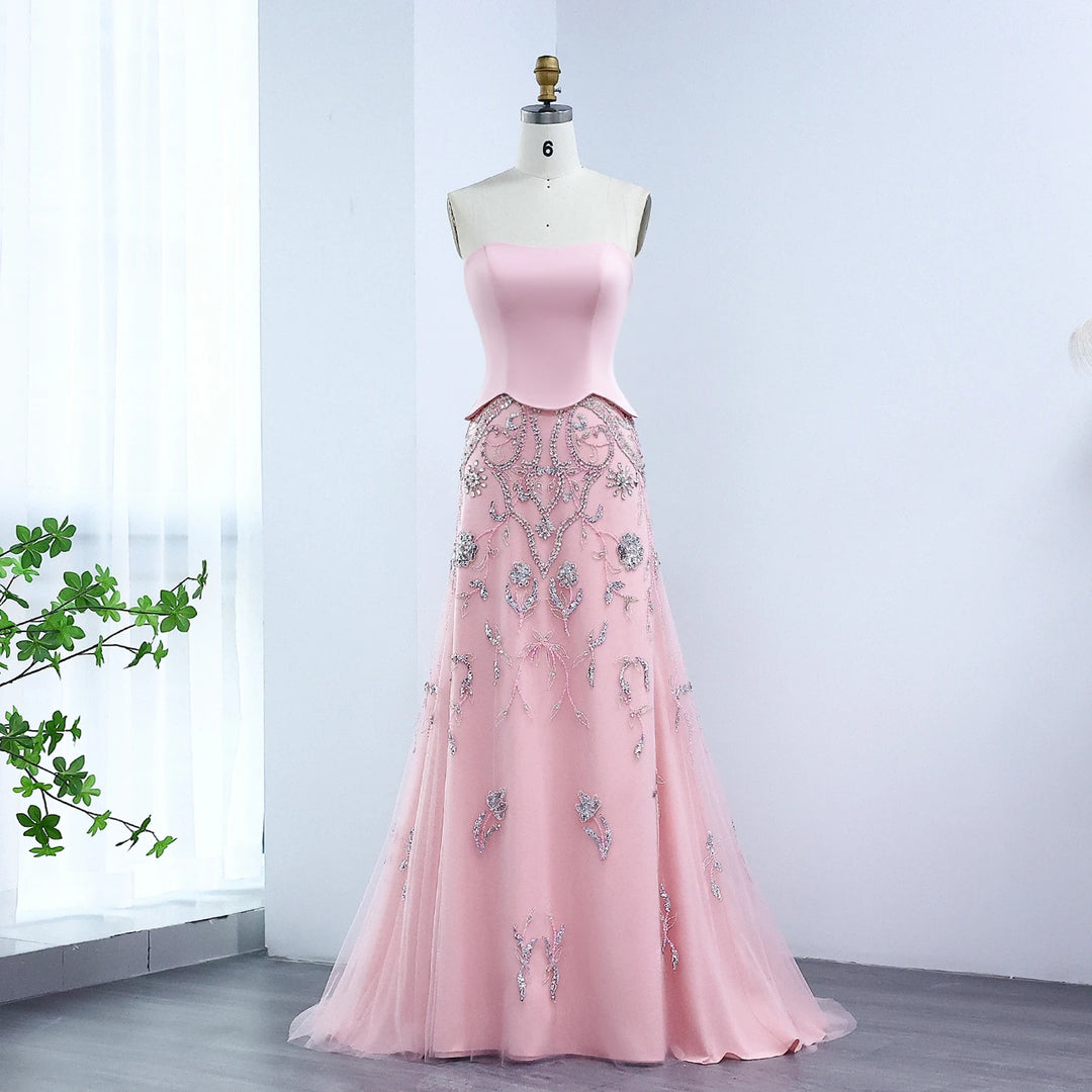 Luxury Arabic Evening Dress Wedding Elegant Formal Party Gowns SS254