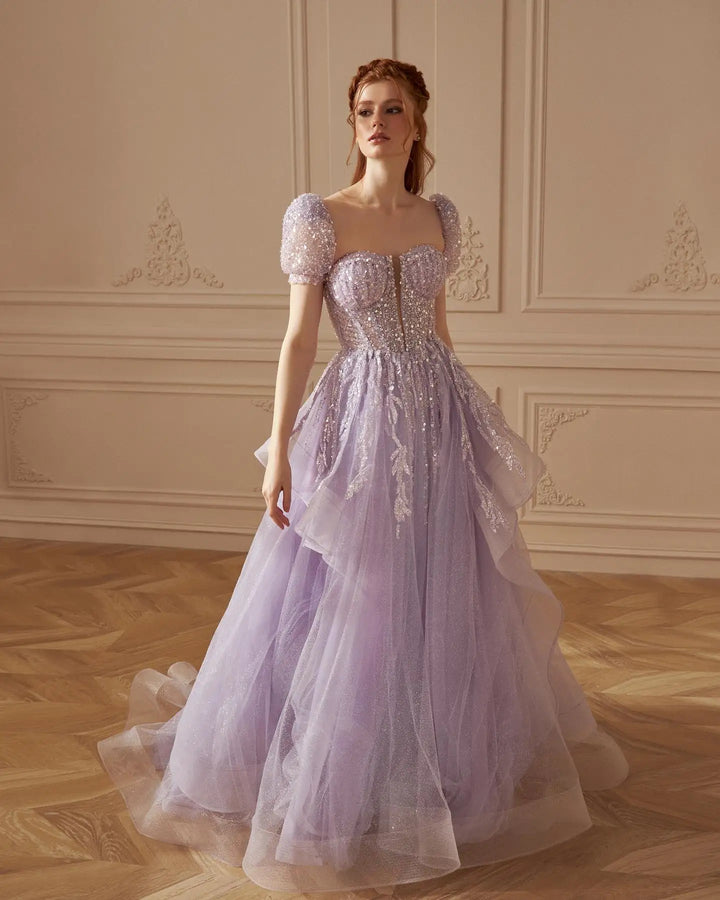 Dreamy Vow Elegant Lilac Saudi Arabia Evening Dress for Wedding 2024 Luxury Dubai Long Women Engagement Party Prom Gowns SS452