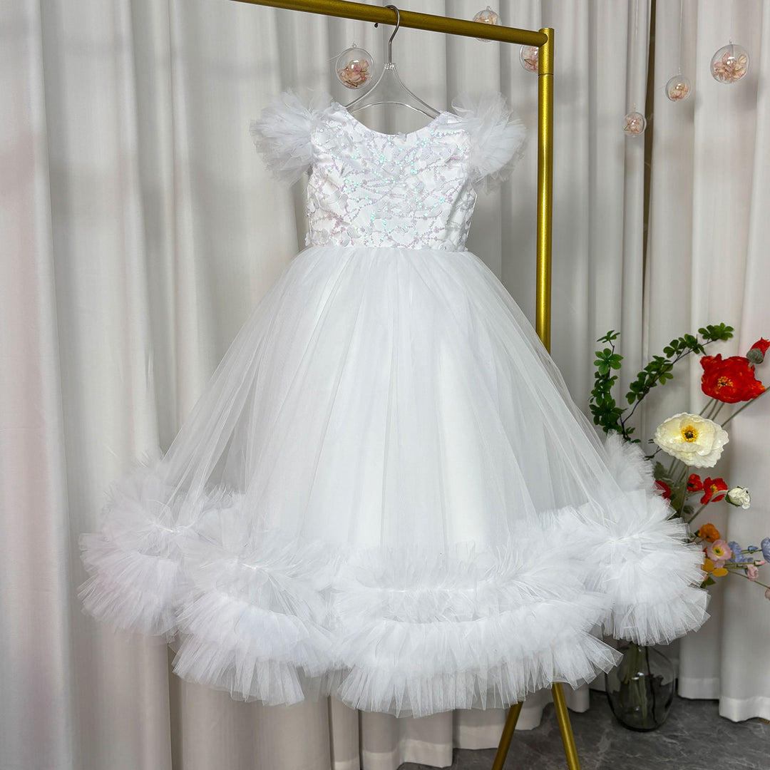 DreamyVow Elegant Flower Girl Dress Gold Kids for Birthday Wedding Party J069