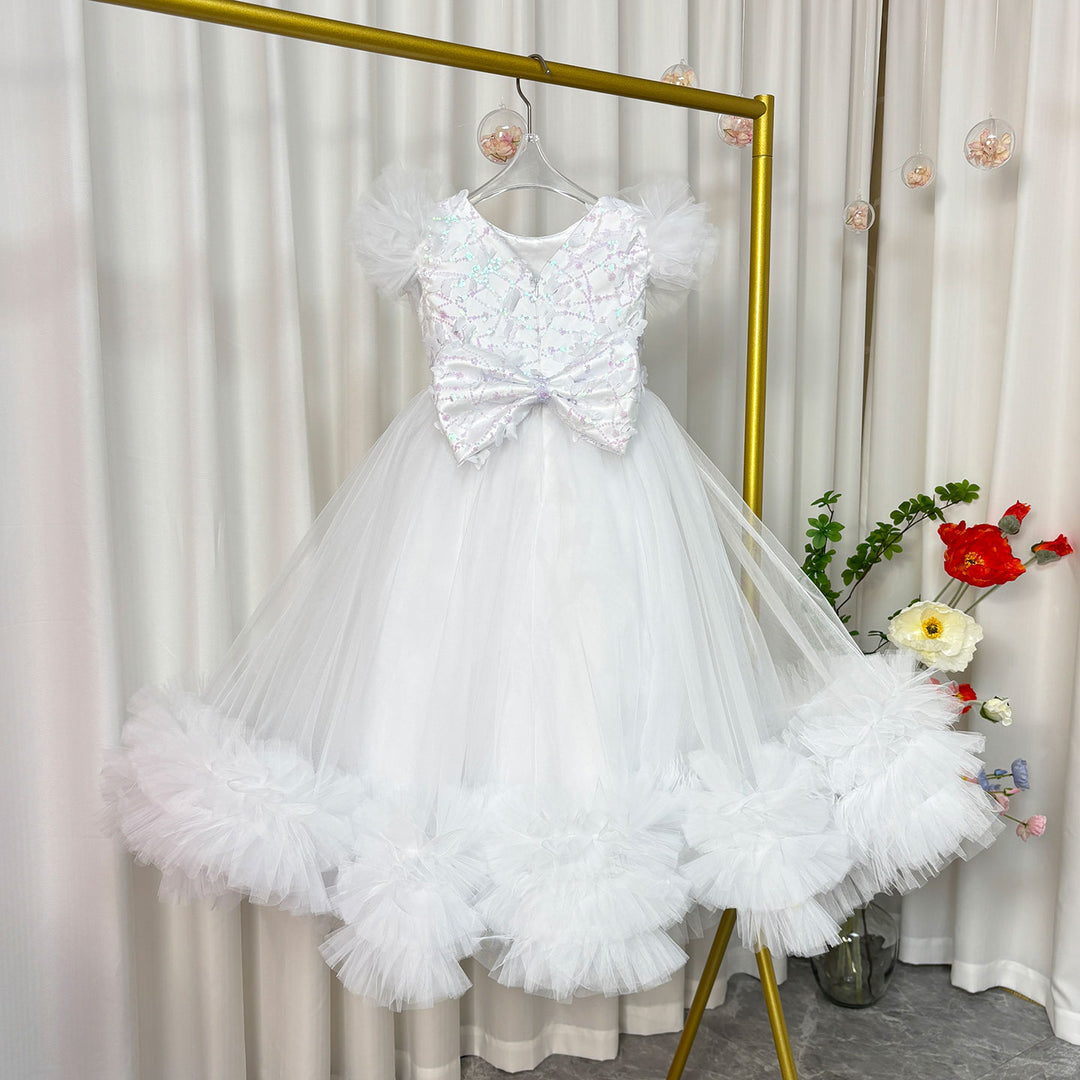 DreamyVow Elegant Flower Girl Dress Gold Kids for Birthday Wedding Party J069