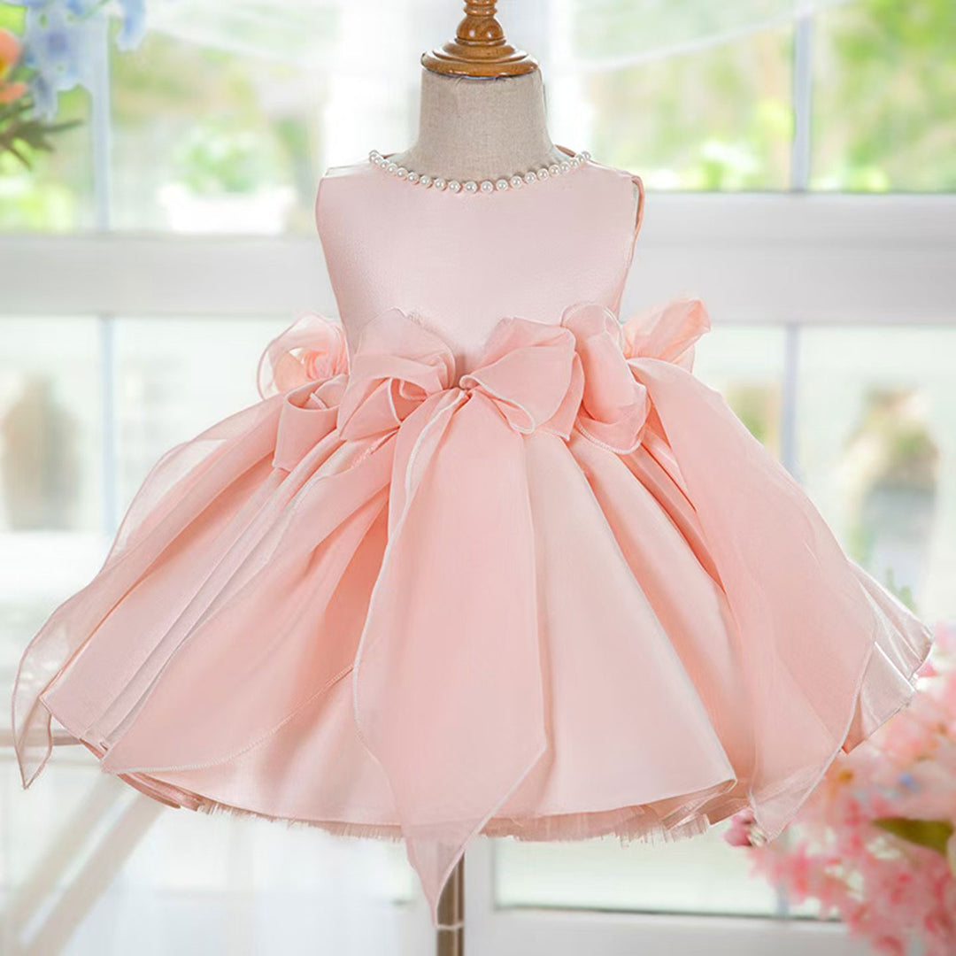 DreamyVow Sleeveless Pink Baby Pearls Princess Girl Dress J208