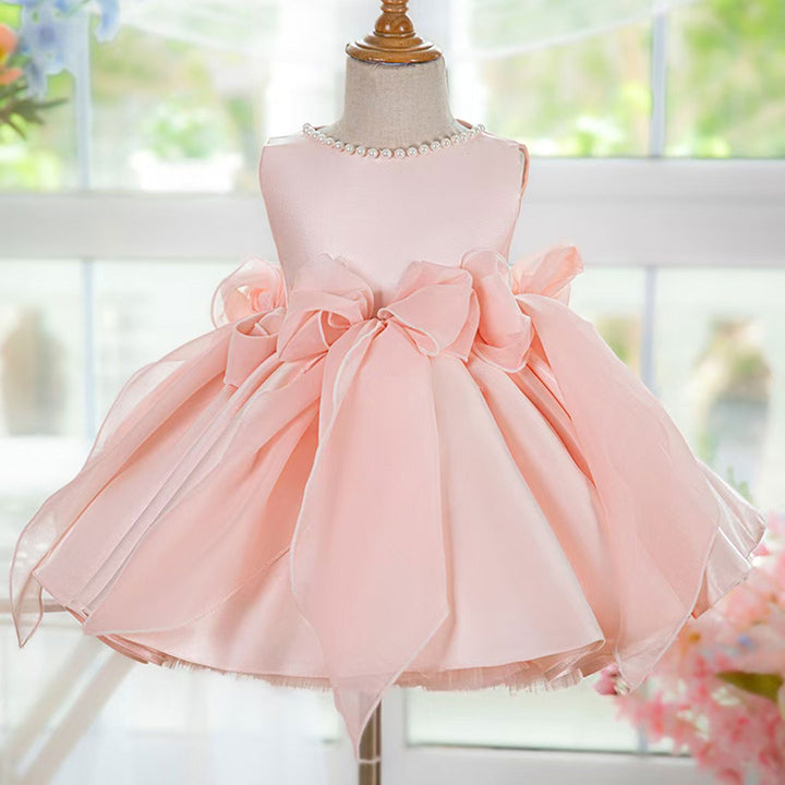 DreamyVow Sleeveless Pink Baby Pearls Princess Girl Dress J208