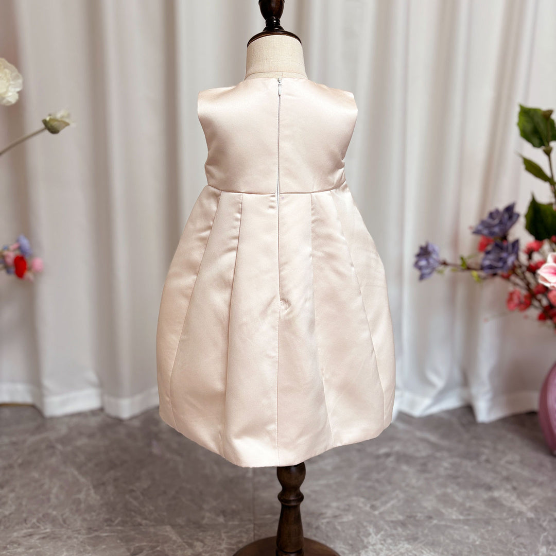 DreamyVow Elegant Ivory Two Piece Girl Dress 3D Flowers Satin Princess J207