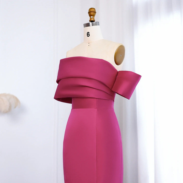 Dreamy Vow Elegant Fuchsia Off Shoulder Evening Dress SF108