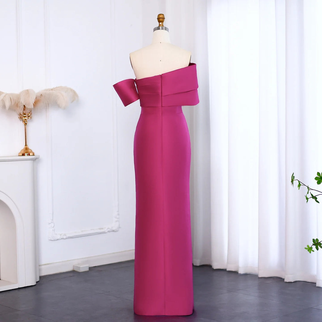 Dreamy Vow Elegant Fuchsia Off Shoulder Evening Dress SF108