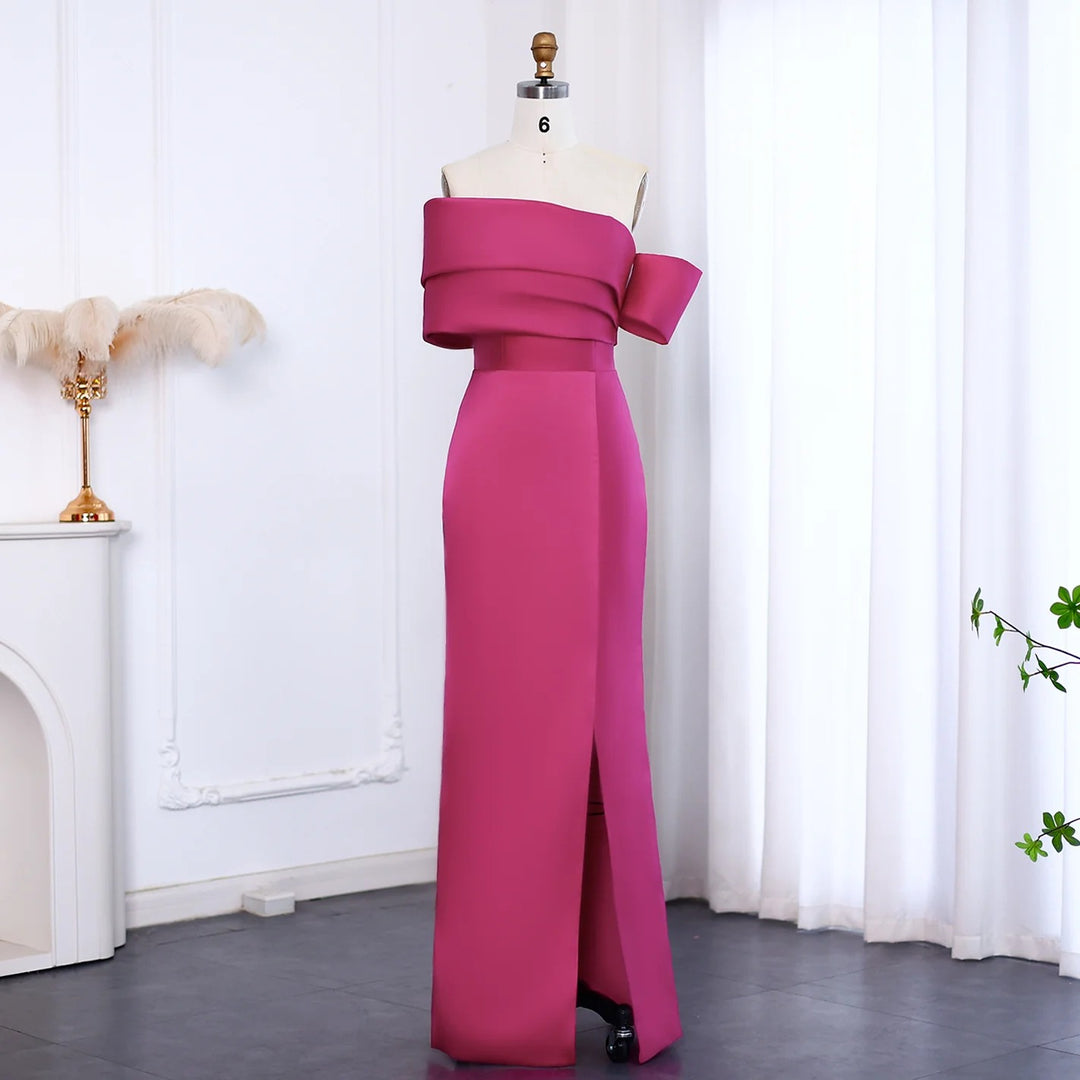 Dreamy Vow Elegant Fuchsia Off Shoulder Evening Dress SF108