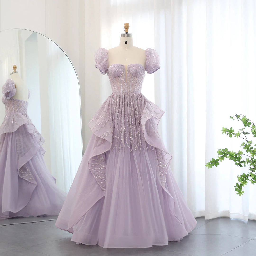 Dreamy Vow Elegant Lilac Saudi Arabia Evening Dress for Wedding 2024 Luxury Dubai Long Women Engagement Party Prom Gowns SS452-DreamyVow