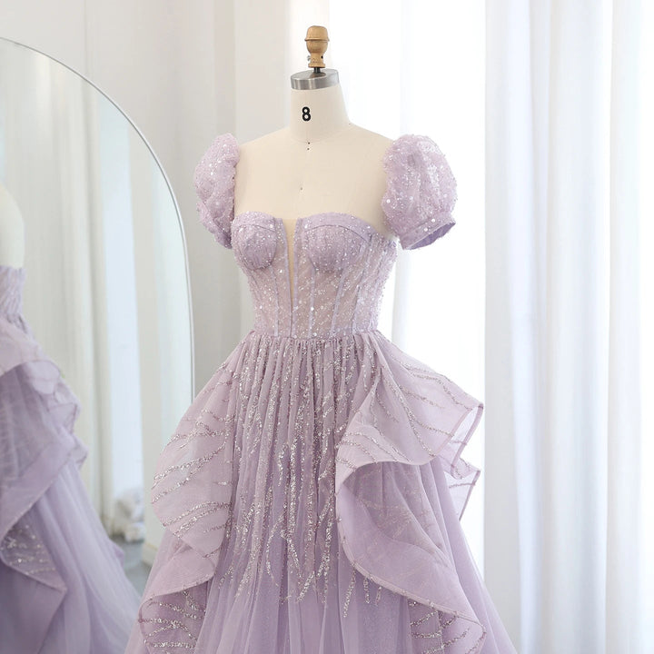 Dreamy Vow Elegant Lilac Saudi Arabia Evening Dress for Wedding 2024 Luxury Dubai Long Women Engagement Party Prom Gowns SS452-DreamyVow